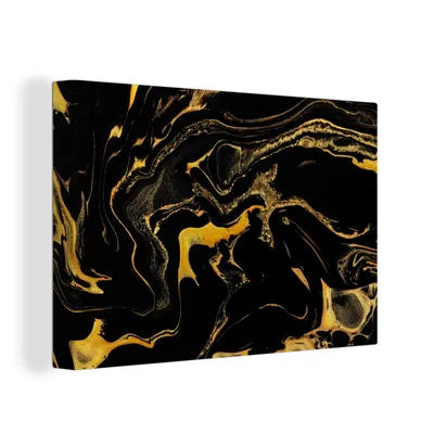 Obrázok produktu pre OneMillionCanvasses® - Maľba na plátne - Obraz na plátne Nástenná maľba na plátne - Vzory - farba - zlatá - čierna - 150x100cm - Fotografia na plátne