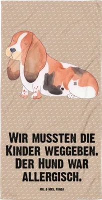 Produktbild von Mr. & Mrs. Panda Handtuch Hund Basset Hound - Hundeglück - Geschenk, Badehandtuch, Süß, Duschhandtuch, Strandtuch, Sprüche, Duschtuch, Strandlaken