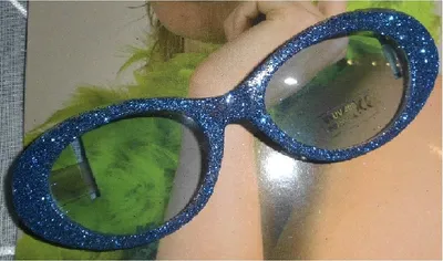 Produktbild von B025159-5 blau Damen Herren Glitter Disco Brille
