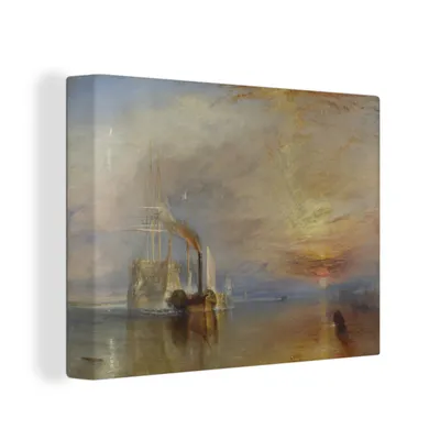 Produktbild von OneMillionCanvasses - Leinwandbilder - 80x60 cm - Die kämpfende Temeraire - Gemälde von Joseph Mallard William Turner - Vlies Leinwandbild - Wandbilder Wohnzimmer - Schlafzimmer - Kunstdruck -