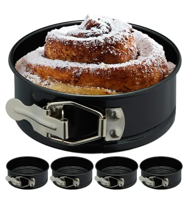 5er-Set Springformen Ø 12 cm, rund, antihaftbeschichtet, schwarz