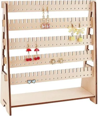 Produktbild von Famanu Ohrenschmuckhalter 5-lagig - Amandelfarben, für Ohrringe, Armbänder, Ketten, Ringe