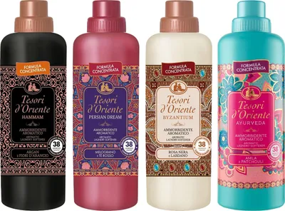Produktbild von Tesori d'Oriente Set mit konzentrierten Weichspülern: Persian Dream/Ayurveda/Hammam/Byzantium 4x760ml