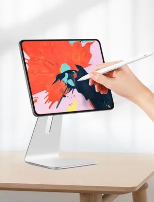 Produktbild von Apple iPad Pro 12.9 3./4./5. magnetischer Ständer Halterung Alu verstellbar 360° drehbar Silber