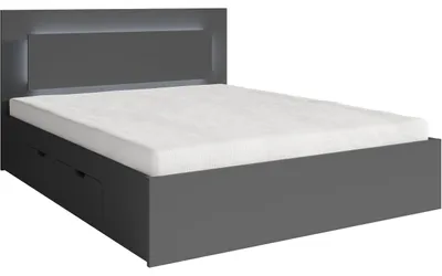 Obrázek produktu pro Postel s led a zásuvkami 160x200 NINO 05 šedá grafit