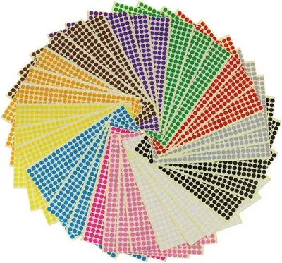 Image de Autocollants ronds en 12 couleurs, 36 feuilles, 14 688 pièces
