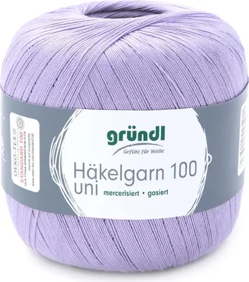 Produktbild von Gründl Häkelgarn 100 Filethäkeln 100% Baumwolle 100g/566m NS 1,5-2 mm Stärke 10 flieder (126)