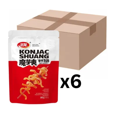 Produktbild von 6er-Pack Weilong Konjac Shuang Snack Hot & Spicy 252g