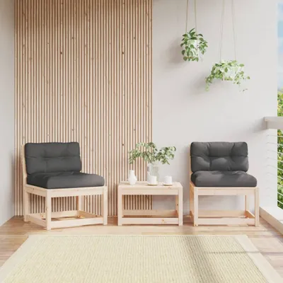 Produktbild von Design Gartensofas mit Kissen 2 Stk. Massivholz Kiefer, Gartensofas 2024 Neu
