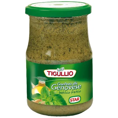 Zdjęcie produktu dla Tigullio Pesto Alla Genovese Pesto mit Nüssen (500ml Glas)