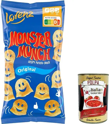 Produktbild von 6x Lorenz Monster Munch Original Kartoffelsnack mit feiner Würzung 75g + Italian gourmet polpa 400g