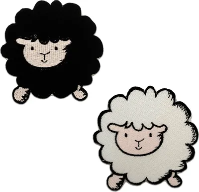 Produktbild von Schaf Tier Kinder - Aufnäher, Bügelbild, Aufbügler, Applikationen, Patches, Flicken, Zum Aufbügeln, Größe: 7,5 x 8 cm