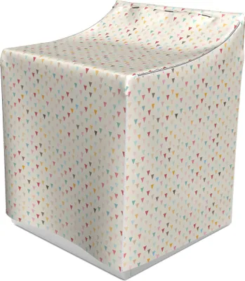 Produktbild von ABAKUHAUS Geometrisch Waschmaschienen und Trockner Bezug, Bunte Triangles, Dekorativer Bezug aus Stoff, 70x75x100 cm, Eischale und Mehrfarbig