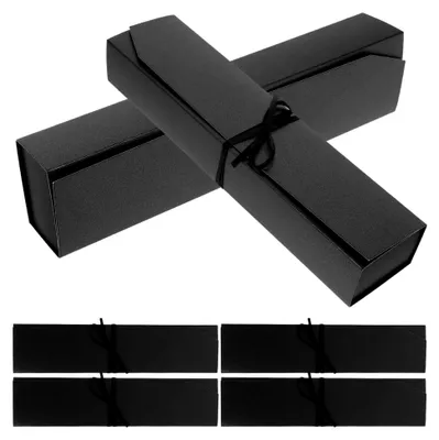 Produktbild von 6 Geschenkboxen für Pralinen und Schokolade in Schwarz – Elegante Verpackung für Geburtstags- und Festtagsgeschenke