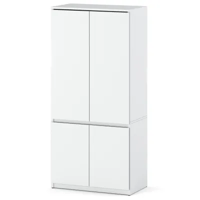 Zdjęcie produktu dla Szafa 80 cm Biała Matowa Garderoba Modułowa Bezuchwytowa Nowoczesna 4 Drzwi Loft AGA AZTeam