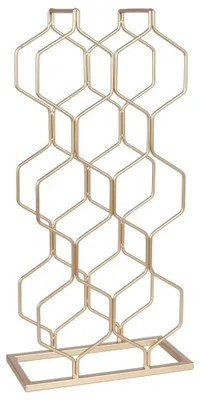 Obrázok produktu pre Držiak na fľaše vína – kovový – pre 8 fliaš – 23 x 48 cm – zlatá farba