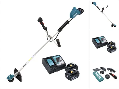 Zdjęcie produktu dla Makita DUR 368 ARM akumulatorowa wykaszarka szczotkowa 36 V ( 2 x 18 V ) dwuręczna bezszczotkowa + 2x akumulator 4,0 Ah + ładowarka