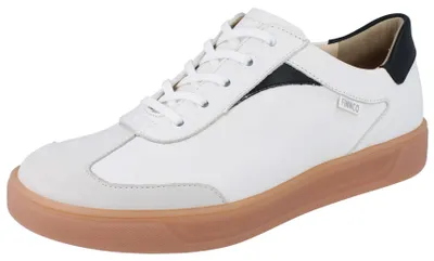 Produktbild von FINN COMFORT FINNCO Interlagos Damen und Herren Halbschuhe weiss schwarz Nubuk und Glattleder - Größe: UK 8