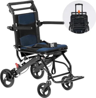 Zdjęcie produktu dla Składany wózek inwalidzki - 875x480x892 mm - Wózek transportowy do 100 kg - Składany wózek ułatwiający poruszanie się
