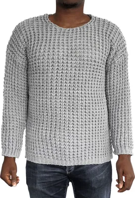 Produktbild von Casual Herren Strickpullover mit Rundhals-Ausschnitt Grau M
