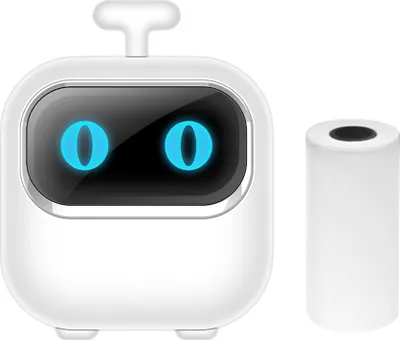 Produktbild von Mini-Thermodrucker, Sofortfotodrucker, Etikettendrucker, BT-Kabellos, kompatibel mit Android- oder iOS-App-Unterstuetzung, mit 1 Papierrolle (57x26mm)