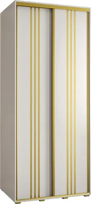 Produktbild von MEBLE KRYSPOL Davos 6 Schrank, zwei Türen - 235,2x110x60 cm - Weiß Weiß Gold