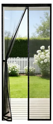 Immagine prodotto di Zanzariera magnetica per porta, ideale per porte da balcone, tenda protettiva anti-insetti, rete anti-zanzare, 80x210 cm, colore nero