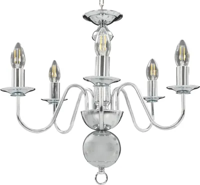 Immagine prodotto di vidaXL Lampadario argento 5×E14 lampadine