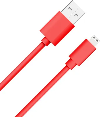 Image de Câble USB A / Lightning 2.4A 1m FastCharge 12W Rouge WOW
