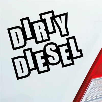 Produktbild von Auto Aufkleber Dirty Diesel Dreckig Hoher Verbrauch Sprit 12x10 cm Schwarz Glanz Sticker Heckscheibenaufkleber