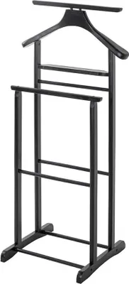Productafbeelding van Kledingstandaard - Stille dienaar - Orde houden - Massief hout - 47x102x36 cm - Zwart