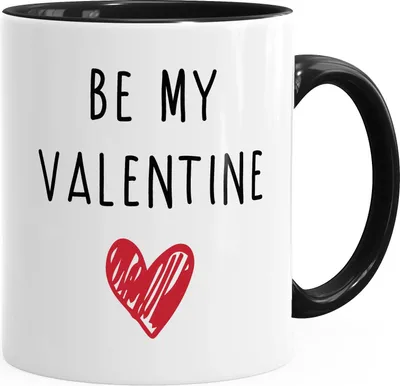 Produktbild von Kaffeetasse Be my Valentine Geschenk Valentinstag Love Liebe MoonWorks® schwarz unisize