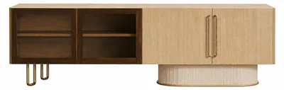 Produktbild von Modernes Wohnzimmer Set mit TV-Lowboard und stilvollem Buchregal