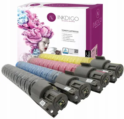 Produktbild von Inkdigo Tonerset 841651-841652 für Ricoh Aficio MP C3002, C3002AD, C3502, C3502AD – CMYK,, KI-generiertes Bild