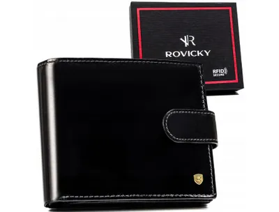 Obrázek produktu pro Rovicky pánská peněženka z přírodní kůže černá RFID 12,5 cm