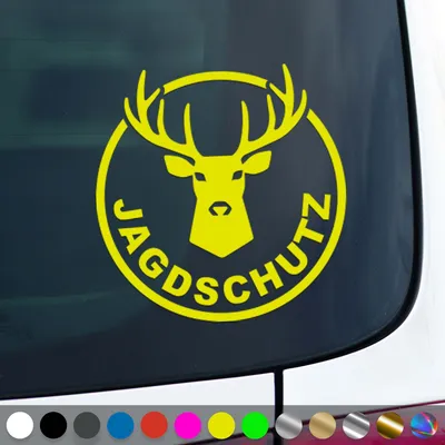 Produktbild von PantherPixel Jagdschutz Aufkleber Förster Jäger Jagdaufsicht Sticker Auto Geschenkidee Farbe Neon-Gelb