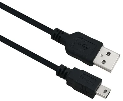 Produktbild von helos Anschlusskabel, USB 2.0 A Stecker/B Mini 5-pin Stecker, 2,0m, schwarz