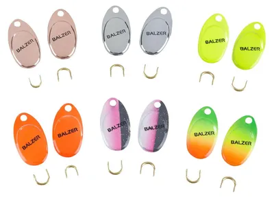 Produktbild von Balzer Trout Attack Micro-Spinnerblatt-Sortiment - 12 Spinnerblätter