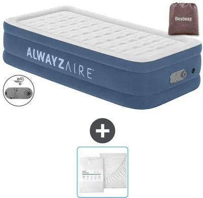 Produktbild von Einzelbetten Luftmatratze 97 x 191 x 46 cm blau Inklusive Pumpe und Hoeslaken