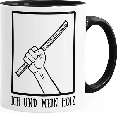 Produktbild von Kaffee-Tasse Ich und mein Holz glänzend MoonWorks® schwarz unisize