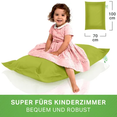 Produktbild von Green Bean® Kinder-Sitzsack 70x100cm mit 70 Liter EPS Perlen Füllung - Indoor & Outdoor - Grün