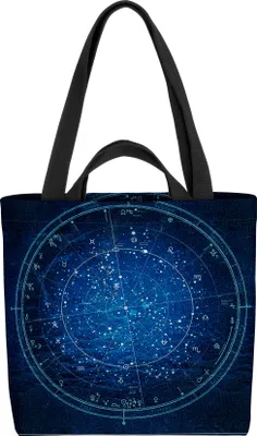 Produktbild von VOID Astrologie Sternbild Sternbildkarte Tasche 33x33x14cm,15l Einkaufs-Beutel Shopper Einkaufs-Tasche Bag