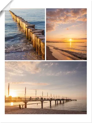 Produktbild von ARTland Poster Träume vom Meer: Sonnenuntergang Zingst Größe: 60x80 cm