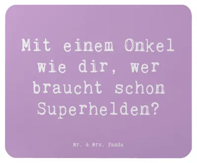 Produktbild von Mr. & Mrs. Panda Mauspad Spruch Super-Onkel - Lavendeltraum - Geschenk, Familienangehöriger, Mouse Pad, Onkel Geschenke, Weihnachten, handgemacht, Mousepad, Familienheld