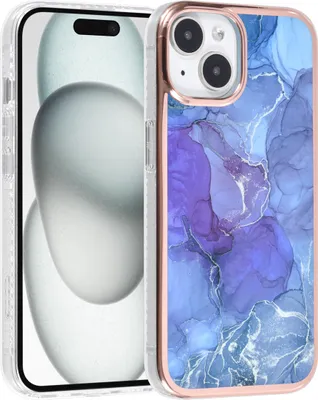 Produktbild von UNIQ Accessory iPhone 15 TPU Back Cover - Marble Purple