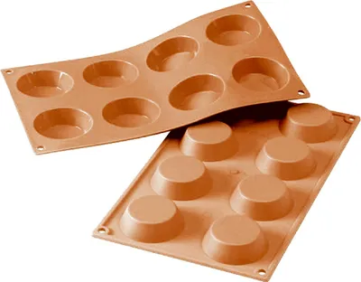 Image de Silikomart moule à muffins cupcakes 8 Ø6cm H 1,7cm silicone, terre cuite
