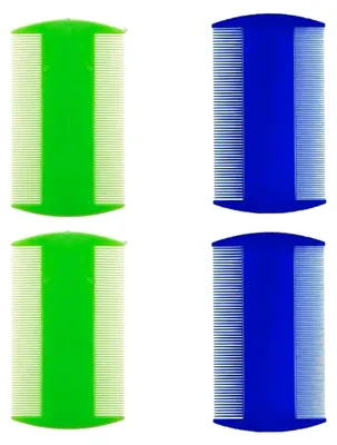 Produktbild von Läuse- und Flohkamm, 4 Stück, Doppelseitiger Nissenkamm aus Kunststoff für Haustiere