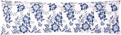 Produktbild von Renforcé Seitenschläferkissen Bezug 40x145cm - Geblümt 100% Baumwolle - Bezug, Kissenbezug, Kissenhülle, Reißverschluss (EW-Blumen-Weiß)