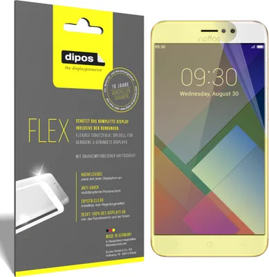 Produktbild von 3x Schutzfolie für TP-Link Neffos C7 Folie, 100% Displayabdeckung, dipos Flex