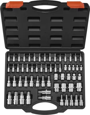Immagine prodotto di Set di chiavi a bussola Torx e chiavi a bussola Torx esterne 60 pezzi in lega di acciaio S2 Acciaio Cr-V